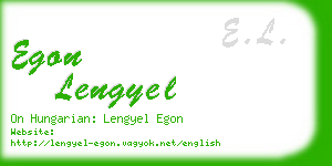 egon lengyel business card